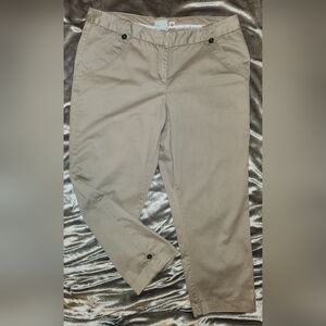14 Worthington Modern Fit,Capri 25in Khakis,Button Details,Zip&Button,35in Waist
